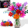 CUBIMANA 21 Flowers Bouquet Building Set with Light for Adults Girls 8-12+