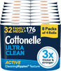 Cottonelle Ultra Clean Toilet Paper, 32 Family Mega Rolls=176 Regular Rolls - Image 1