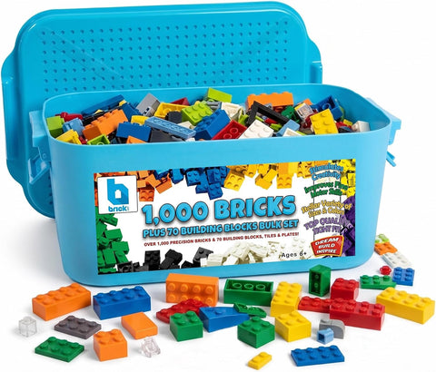 Brick Loot 1070-Piece Building Block Set, Construction Bricks with Storage