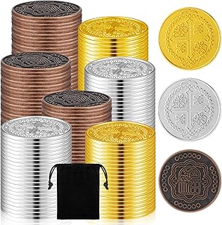 Hanaive 200Pcs Metal Pirate Coins, Multicolor, Round, Traditional