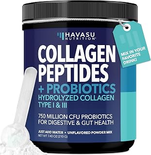 Collagen Peptides Powder with Probiotics, Unflavored, Hair, Skin & Nails