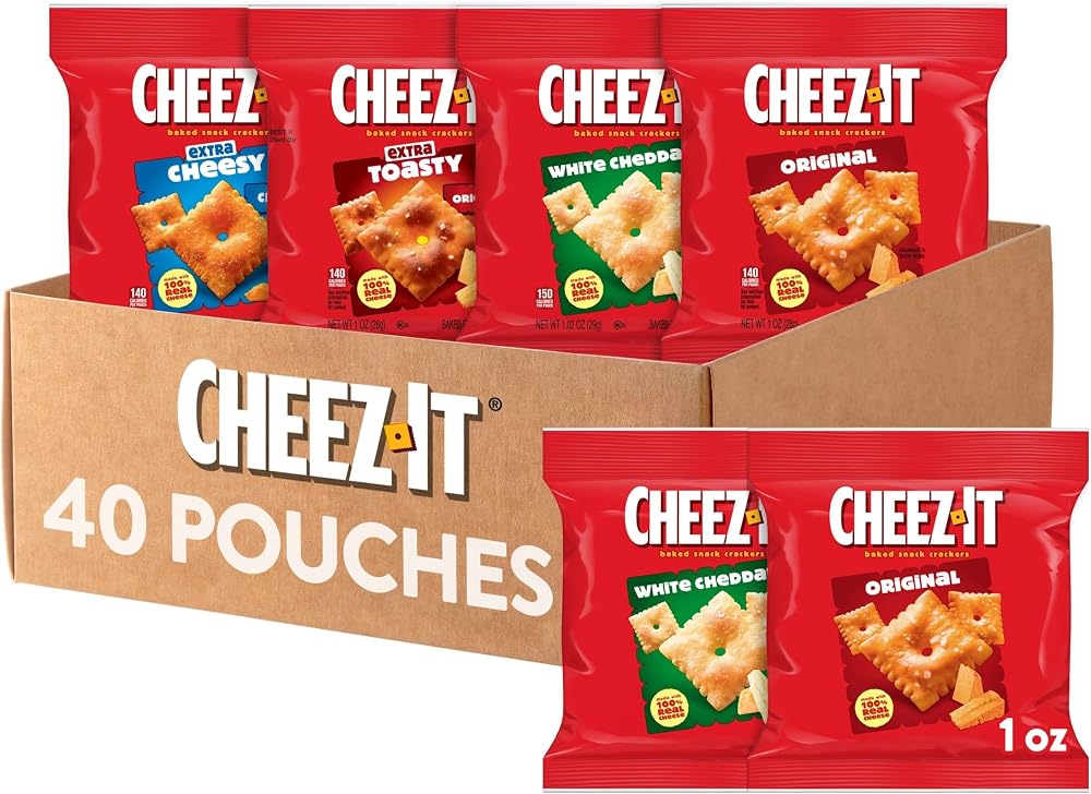 Cheez-It Baked Snack Crackers, Lunch Snacks, Variety Pack (40 Pouches)