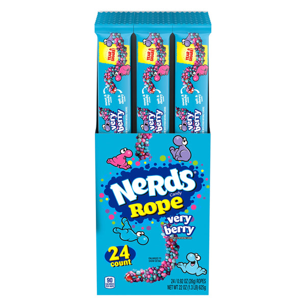 Nerds Rope Candy, Very Berry, 0.92 Ounce Ropes (Pack of 24)