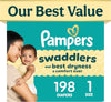 Pampers Swaddlers Diapers, Size 1 (8-14 lbs), , Fragrance Free, Hypoallergenic, Absorbent, Pediatrician Recommended, Skin Safe - Perfume - Beauty