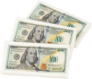 Fake Money $100 Dollar Bill Napkins, 3 Packs, 45 Sheets Total for Parties