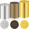 Hanaive 50 Pcs Metal Fake Gold Coins, Gold, Silver, Bronze, Round