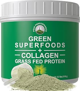 Peak Performance Greens Superfood + Grass Fed Collagen Peptides Powder