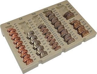 BankSupplies Self Counting Coin Tray, Coin Organizer & Holder for Loose Change, Non-Slip Durable Design, Holds Pennies, Nickels, Dimes, Quarters, Half Dollars & Dollar Coins