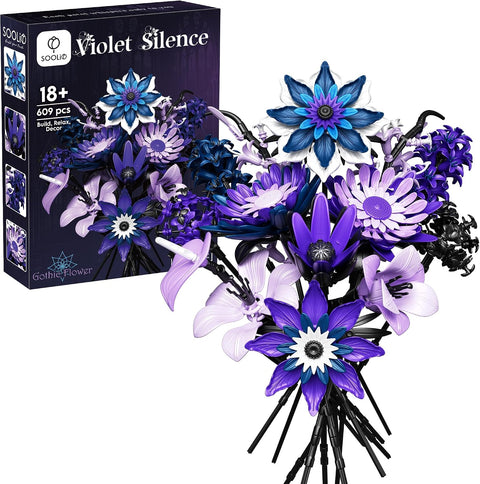 Dahlia Flower Bouquet Building Set for Adult, Gothic Gifts for Women