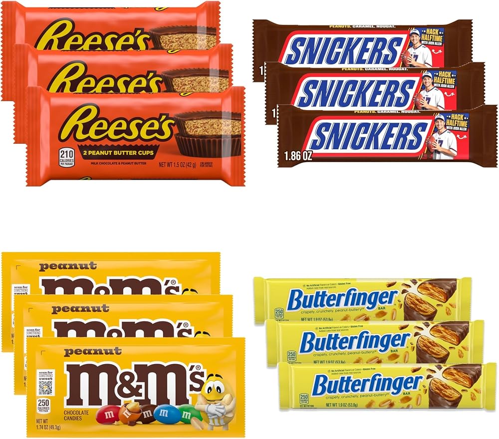 Big TOP DEALS USA 12 Reese's Cups, Snickers, M&M'S Peanut & Butterfinger - Personal Care