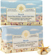 Wavertree & London Beach Scented Natural Soap (2 Bars), 7oz Moisturizing French Triple Milled Soap Bars enriched with shea butter - Pure Plant Based Bath & Body Bars for All Skin Types