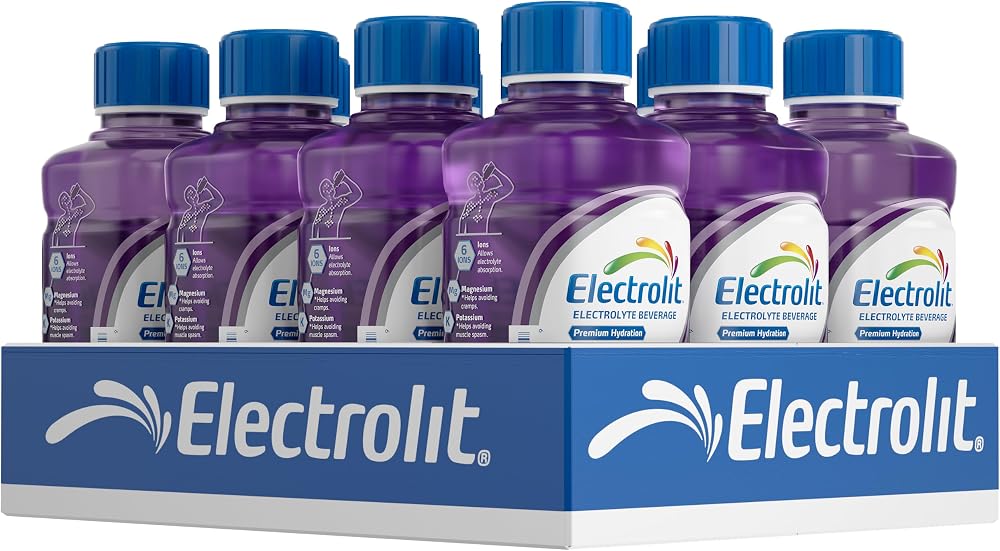 Electrolit, Electrolyte Beverage, Grape, 21 Fl Oz (12 Pack)