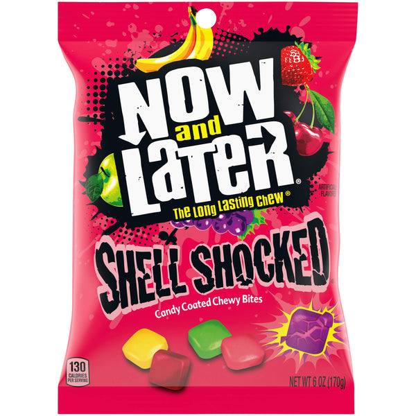 Now and Later Shell Shocked Candy, 6 Ounce, Pack of 12