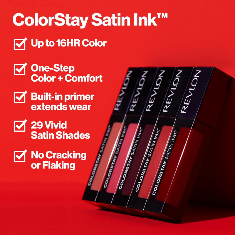 Revlon ColorStay Satin Ink Liquid Lipstick Longwear Black Currant Oil - 019 My Own Boss - 002 Wild Ride