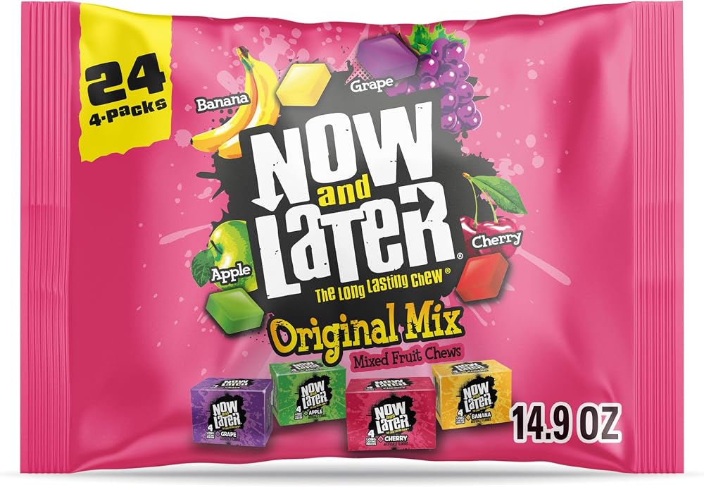 Now and Later Candy, Original Mix, Chewy and Fruity, 24 count