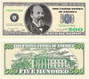 American Art Classics Casino/Poker Five Hundred Dollar Bills, Set of 100