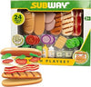 Subway Sandwich Playset - 24-Piece Pretend Play Food Set with Ingredients, Money, and Condiments - Play Food Toys for Kids 3+