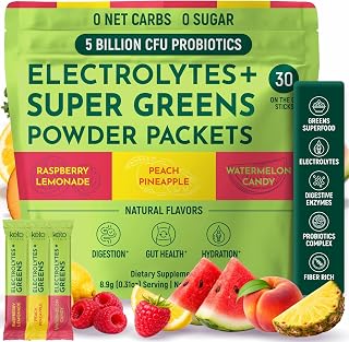 Keto Electrolytes Plus Super Greens Powder Packets - 30 Servings