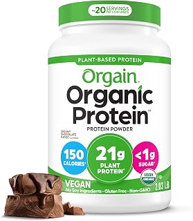 Orgain Organic Vegan 21g Protein Powder, Creamy Chocolate Fudge, 2.03 lb