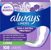 Always Panty Liners for Women Anti-Bunch Xtra Protection Daily Liners, Long, Unscented, 10 - Image 1