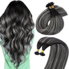 Sunny Hair 20 Inch Ktip Human Hair Extensions Black Roots Silver Grey - Image 1