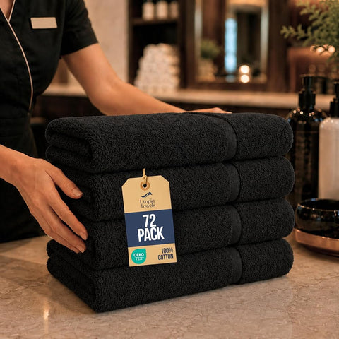 Utopia Towels Beige Salon Towels, Pack of 72 (Not Bleach Proof, 16 x 27 Inches) Highly Absorbent Towels for Hand, Gym, Beauty, Spa, and Home Hair Care