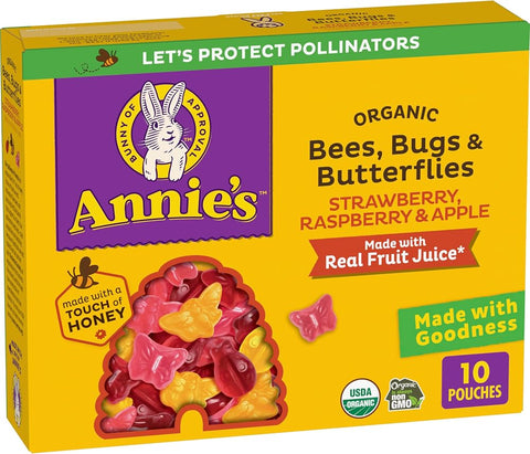 Annie'S Organic Bees, Bugs & Butterflies Fruit Flavored Snacks, 10ct, 7 oz - Personal Care