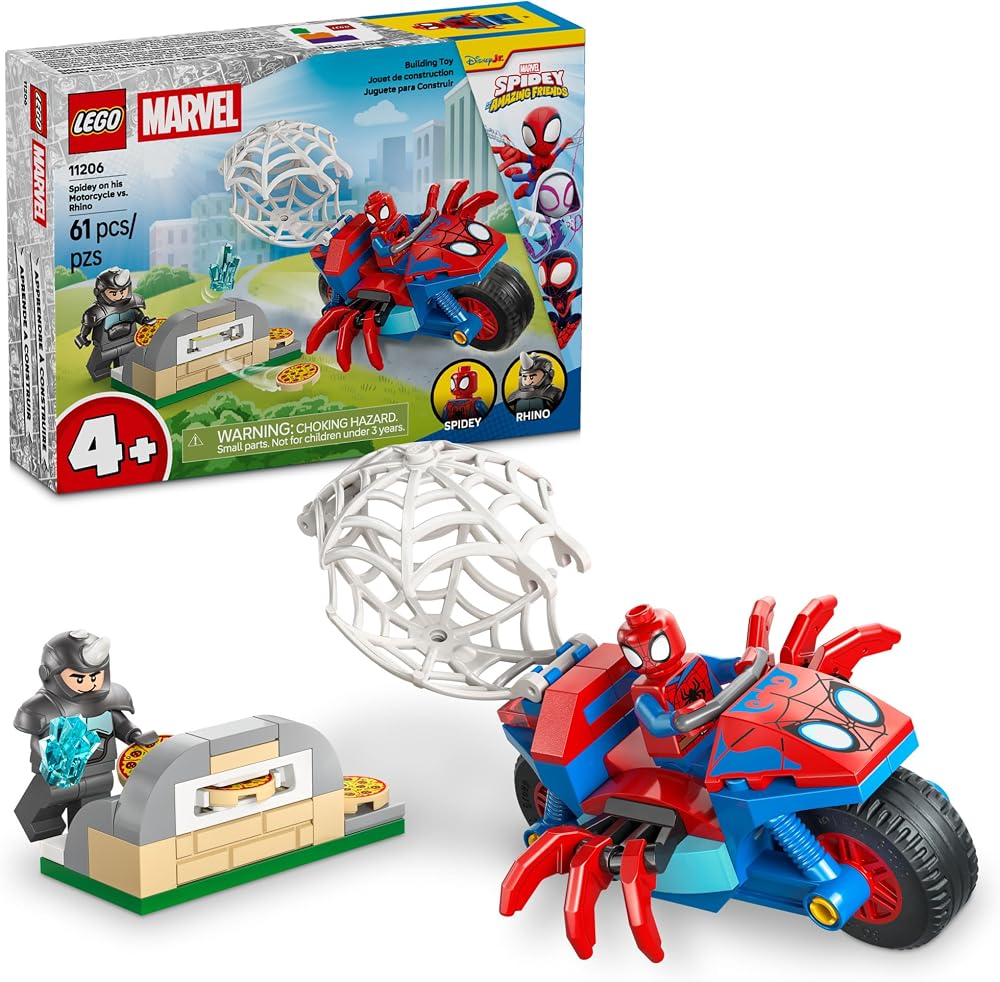 LEGO Marvel Spidey on his Motorcycle vs. Rhino 11206