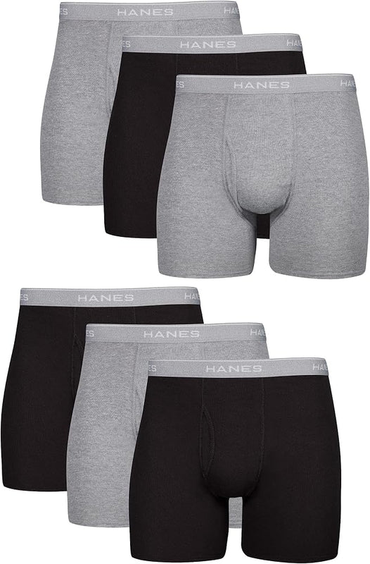 Hanes mens Underwear Boxer Briefs Pack, Cool & Breathable Cotton Moisture-wicking Underwear for Men, No Ride Up - Mens Clothing - Apparel
