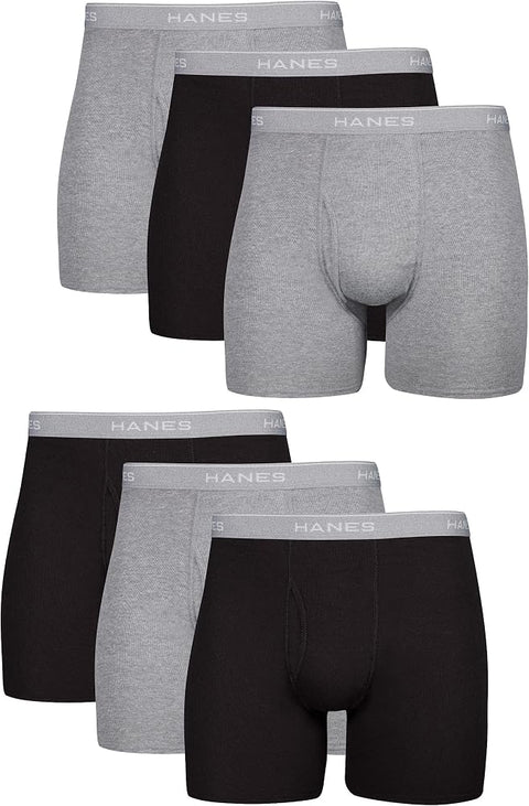 Hanes Men's Underwear Boxer Briefs, Cool & Breathable Cotton Moisture-wicking Underwear for Men, No Ride Up - - Mens Clothing - Apparel