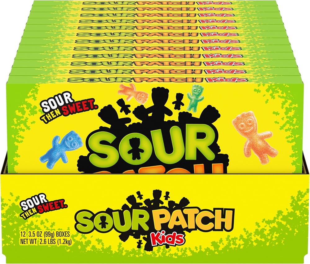 SOUR PATCH KIDS Soft & Chewy Gummy Candy, Bulk Candy, 12 - 3.5 oz Boxes