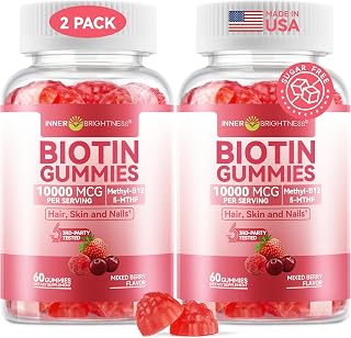 Inner Brightness Biotin 10,000mcg Gummies for Women - Hair Skin Nails