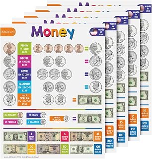 FoldCard U.S. Money Chart Educational Poster 8.5x11 5pk