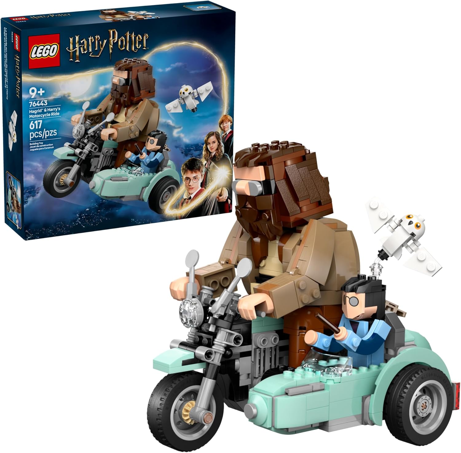 LEGO Harry Potter Hagrid & Harry's Motorcycle Ride Building Toy - Kids Motorcycle Toy for Boys and Girls, Harry Potter Fans, Ages 9+ - Gift Idea for Birthdays - 76443