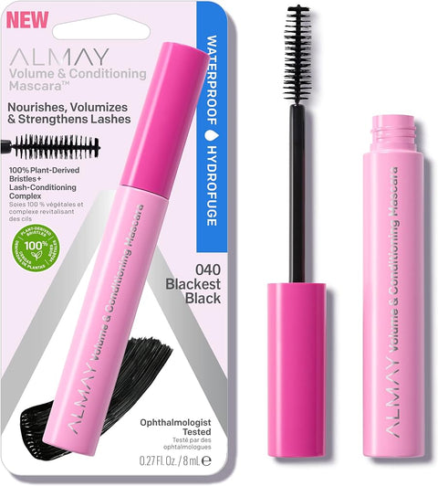 Almay Volume & Conditioning Mascara, 40 Blackest Black Waterproof, 0.27 oz