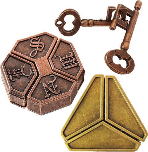 Metal Brain Teasers Puzzles for Adults 3 PCS Metal Puzzles Gift