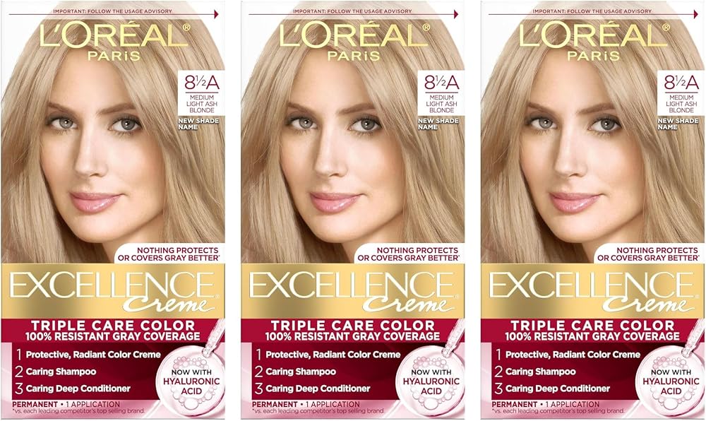 L'Oreal Paris Excellence Créme Permanent Hair Color, Champagne Blonde [8.5A] 1 ea ( Packs of 3) - Personal Care