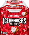 ICE BREAKERS Cinnamon Sugar-Free Mints Tins, 1.5 oz, 8 ct