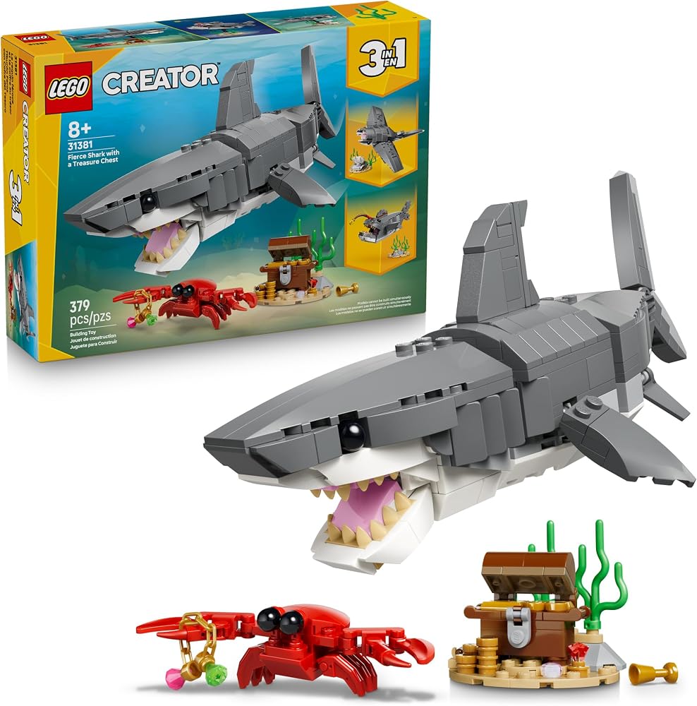 LEGO Creator 3 in 1 Fierce Shark with a Treasure Chest 31381
