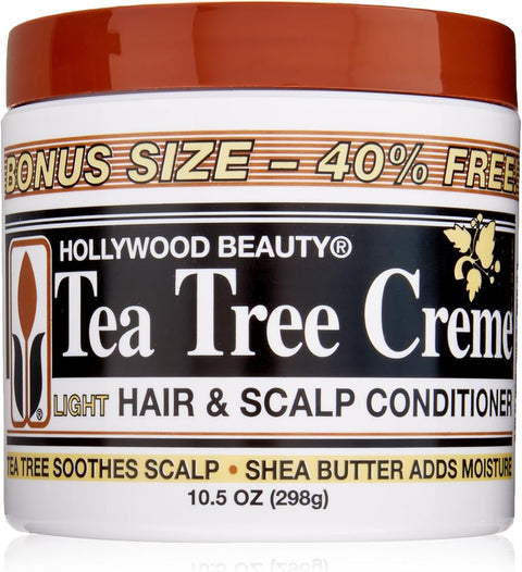 Hollywood Beauty Tea Tree Creme Hair and Scalp Conditioner, White , 10.5 Ounce