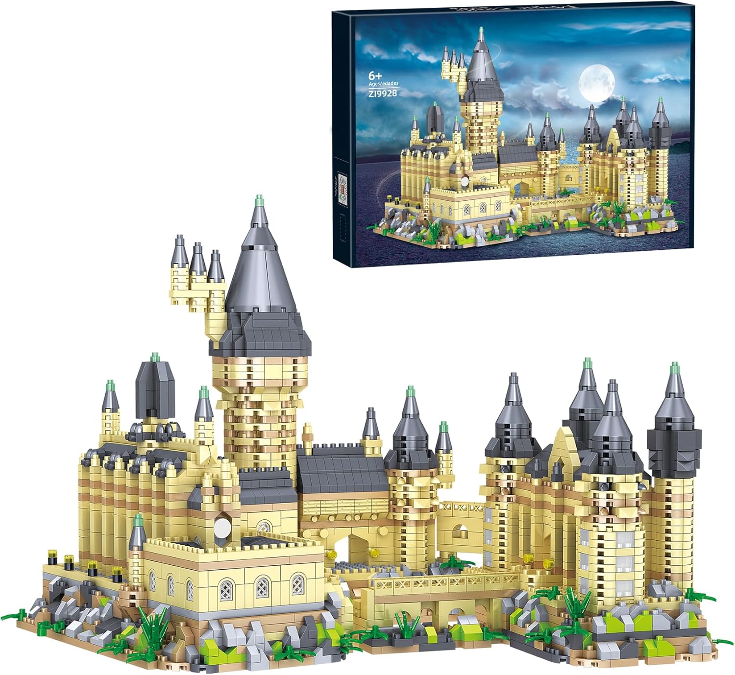 3000+PCS Micro Mini Hog Magic Castle Building Blocks Toys set with tweezers