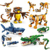 HIGH GODO Creator 3 in 1 Animals Building Set, Owl, Shark, Crocodle, Tiger to Animal Model Toys, Collectible Gifts for Teens Adults 14+ (1084 PCS)