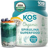 KOS Organic Spirulina Powder - USDA Certified Organic, 109 Servings of Superfood Powder for Smoothies & Juices, Non-Irradiated Blue Green Algae, Plant Based with Antioxidants, Vegan (13.5oz)