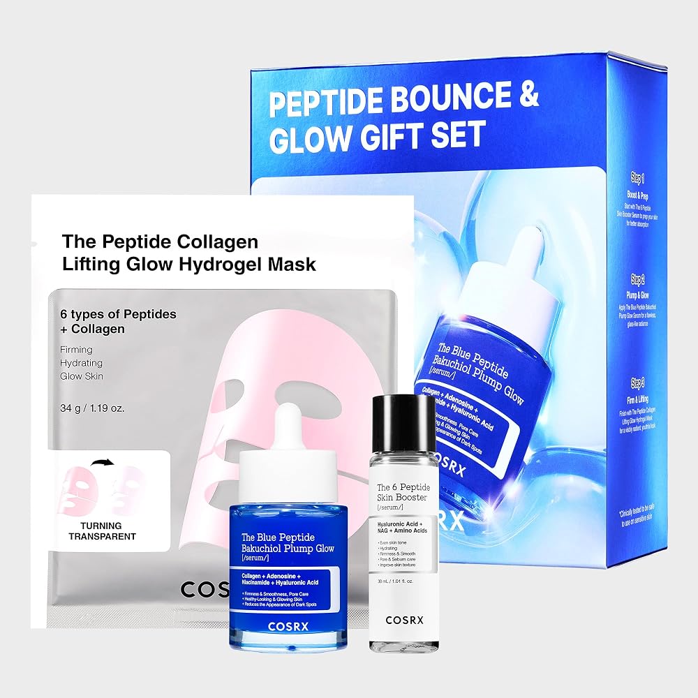 Cosrx Peptide Bounce & Glow Gift Set, Blue Peptides Serum Limited Gift Set - Personal Care