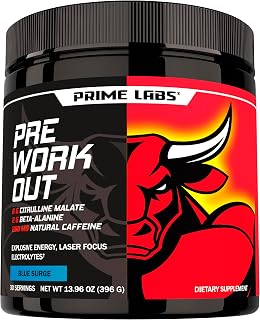 Prime Labs Pre Workout Powder for Men, Blue Lemonade Flavor