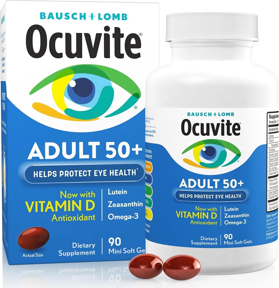 Ocuvite 50+ Eye Vitamins, Lutein & Zeaxanthin Supplement, 90 Softgels