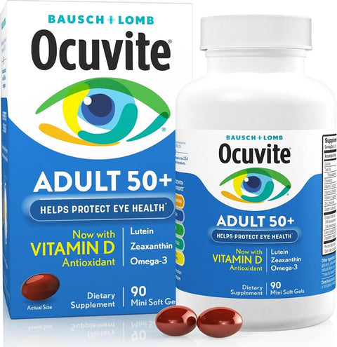 Ocuvite 50+ Eye Vitamins, Lutein & Zeaxanthin Supplement, 90 Softgels