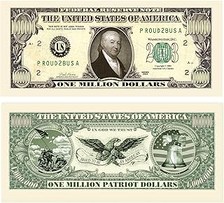 American Art Classics Patriot Million Dollar Bills, Pack of 10