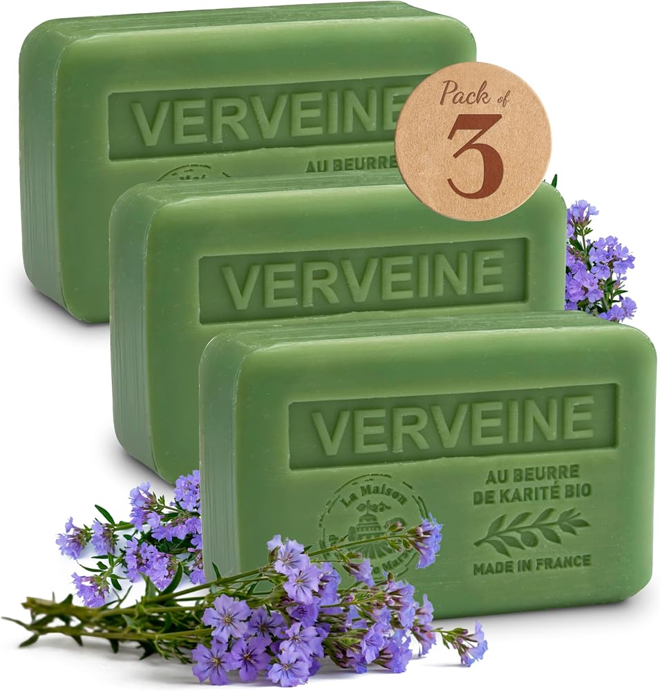 La Maison du Savon Shea Butter Soap, Verbena Scent, 3 x 8.8 oz - Personal Care