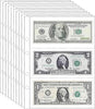 10 Sheets Paper Money Collection Pages, 3 Pockets Currency Sleeves/Currency Holder Collecting Album Pages